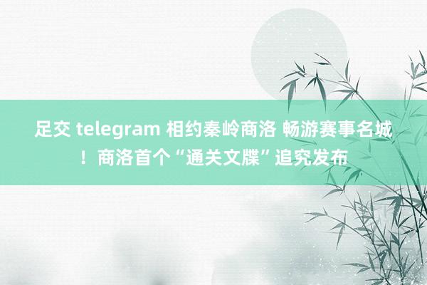 足交 telegram 相约秦岭商洛 畅游赛事名城！商洛首个“通关文牒”追究发布
