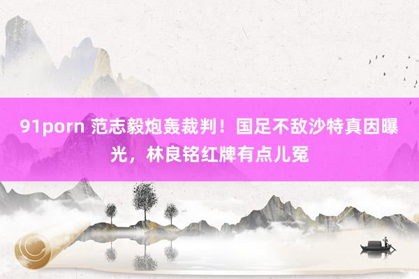 91porn 范志毅炮轰裁判！国足不敌沙特真因曝光，林良铭红牌有点儿冤