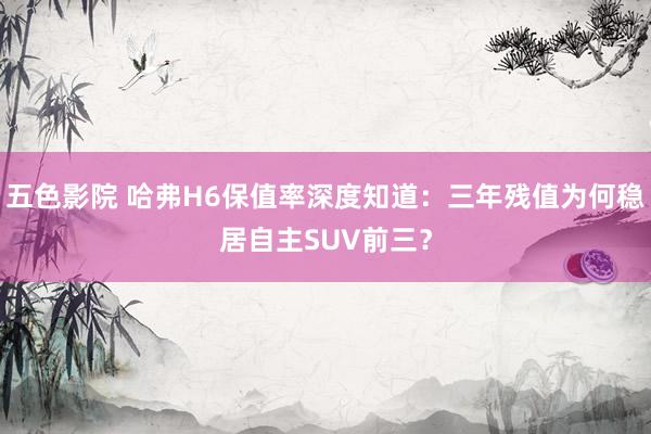 五色影院 哈弗H6保值率深度知道：三年残值为何稳居自主SUV前三？