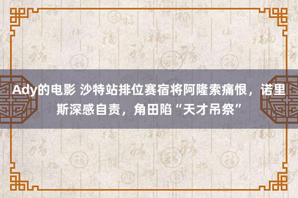 Ady的电影 沙特站排位赛宿将阿隆索痛恨，诺里斯深感自责，角田陷“天才吊祭”