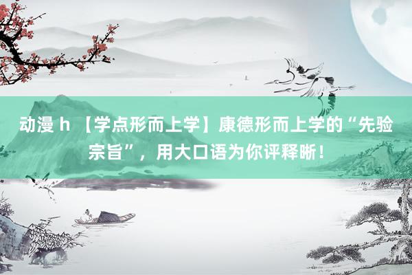 动漫 h 【学点形而上学】康德形而上学的“先验宗旨”，用大口语为你评释晰！
