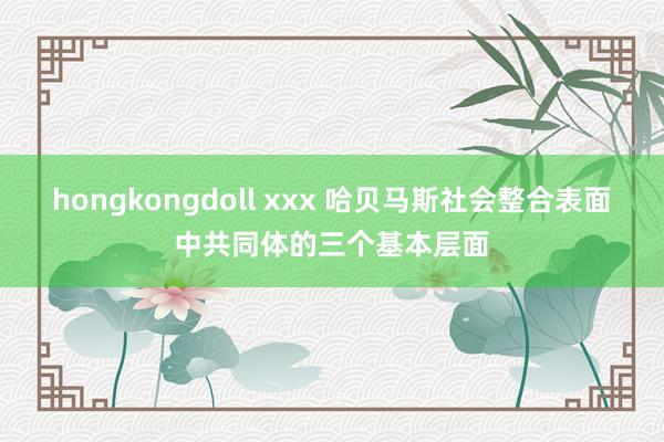 hongkongdoll xxx 哈贝马斯社会整合表面中共同体的三个基本层面