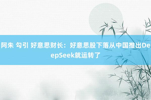 阿朱 勾引 好意思财长：好意思股下落从中国推出DeepSeek就运转了