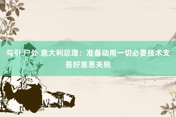 勾引 户外 意大利总理：准备动用一切必要技术支吾好意思关税