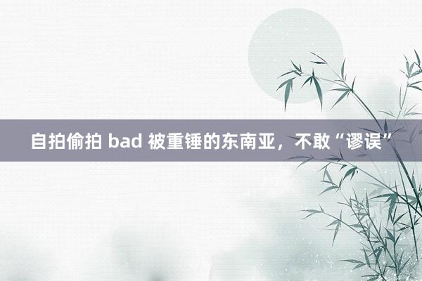 自拍偷拍 bad 被重锤的东南亚，不敢“谬误”